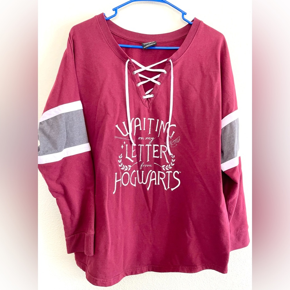 Harry Potter Sweatshirt Top Burgundy Size XL women’s long sleeve